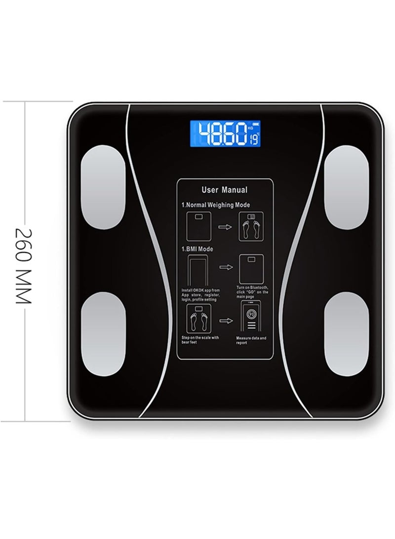 Smart digital body scale with Bluetooth and LCD screen – Black - Image 4